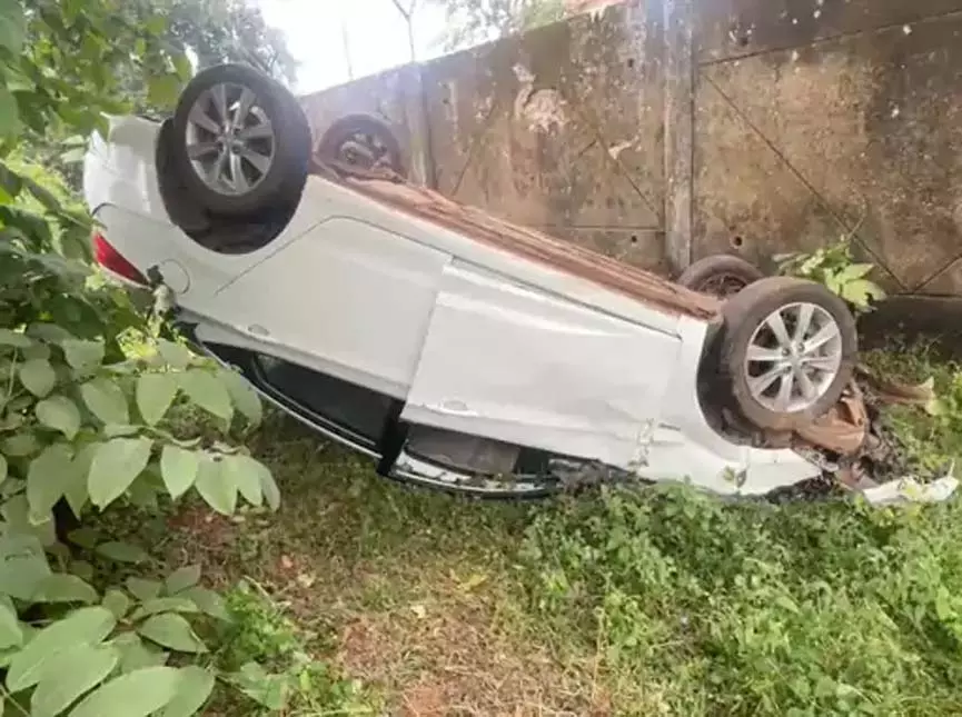 बालोद में हाईवे हादसा: तेज रफ्तार कार मवेशी से टकराई, चालक घायल, जानवर की मौत