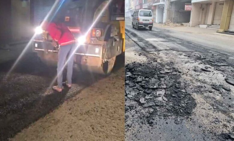 अंबिकापुर में NH सड़क घोटाला: 6 घंटे में उखड़ी 6 करोड़ की सड़क, रातों-रात मरम्मत ने खोली पोल
