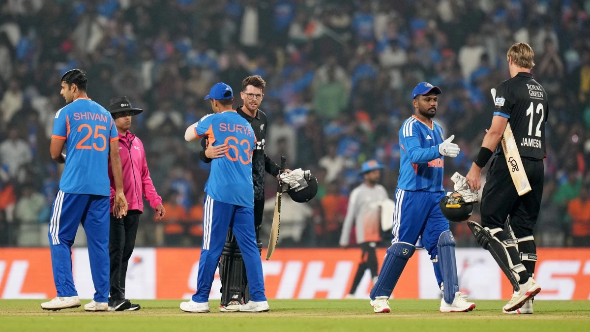 IND vs NZ Raipur T20: रायपुर में इतिहास रच गया! 100वें टी-20 में भारत का महाविस्फोट, सूर्या–ईशान का तूफान देख कांपा न्यूजीलैंड IND vs NZ Raipur T20: रायपुर में इतिहास रच गया! 100वें टी-20 में भारत का महाविस्फोट, सूर्या–ईशान का तूफान देख कांपा न्यूजीलैंड