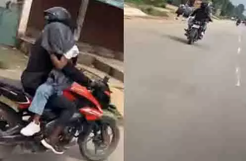 बाइक दौड़ रही थी… और टैंक पर चल रहा था इश्क! कांकेर की सड़कों पर सरेआम रोमांस का वीडियो वायरल