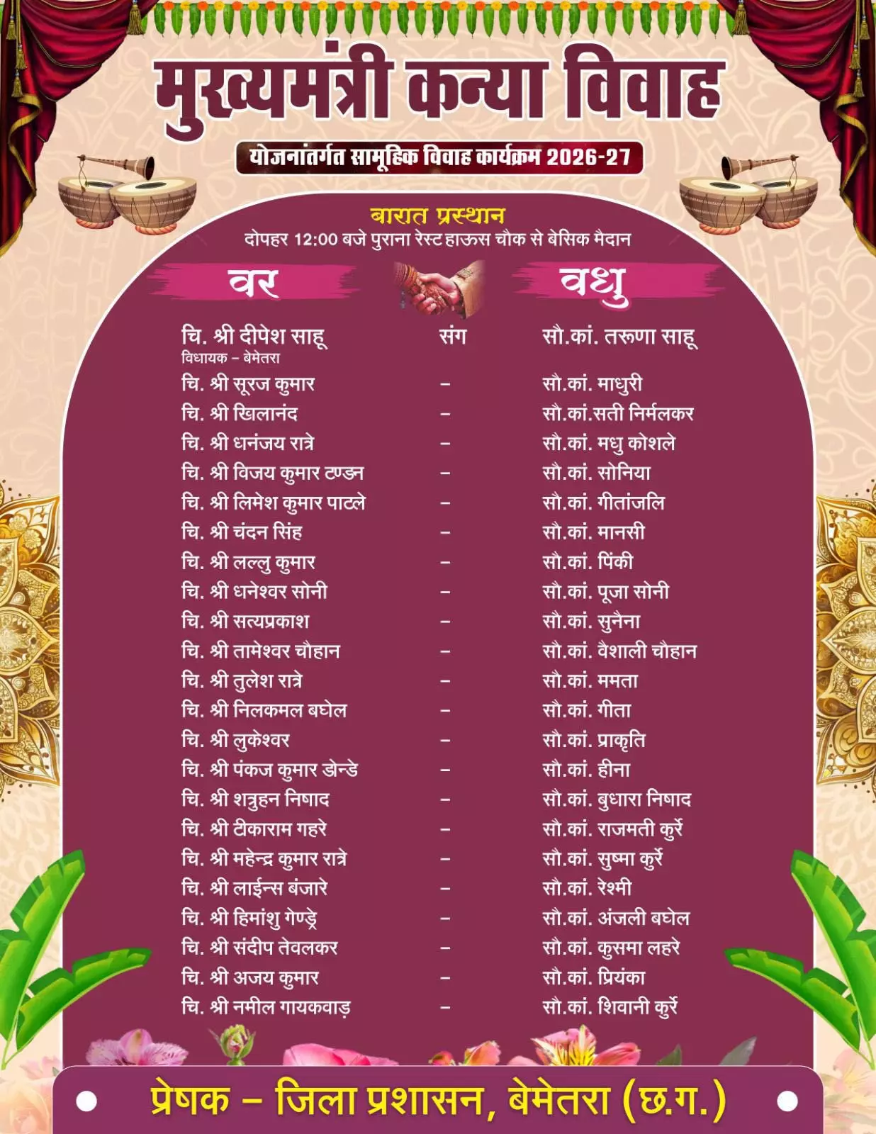 सामूहिक विवाह में शादी करेगा विधायक! CM साय भी हुए हैरान, बोले- आज के दौर में ऐसा फैसला आसान नहीं