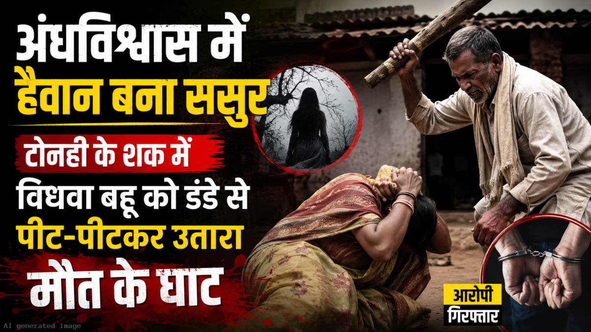 जशपुर के पत्थलगांव में अंधविश्वास की खौफनाक घटना, जादू-टोने के शक में ससुर ने विधवा बहू की ली जान; आरोपी गिरफ्तार।