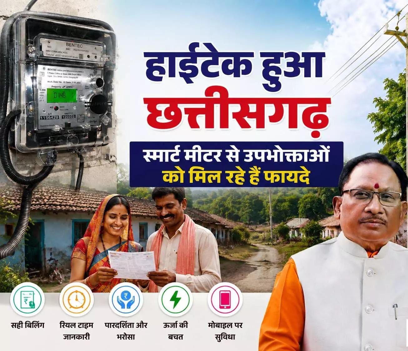 Chhattisgarh Smart Meter: अब बिजली बिल देखकर नहीं होंगे परेशान! स्मार्ट मीटर बताएगा रोज की खपत, मोबाइल पर मिलेगी हर जानकारी