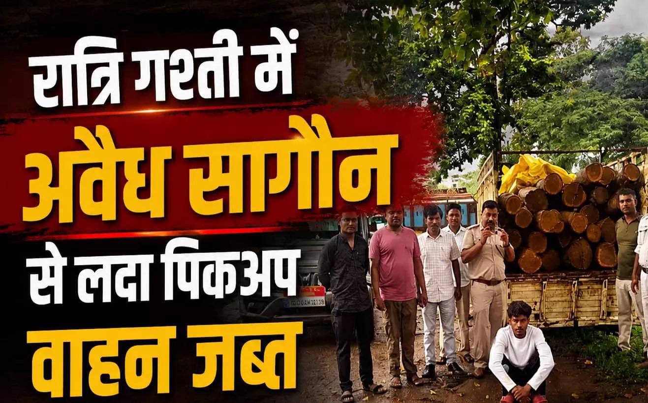 Korba News: रात के अंधेरे में जंगल से निकल रहा था सागौन से भरा पिकअप, वन विभाग ने दबोचा… 26 लट्ठे बरामद