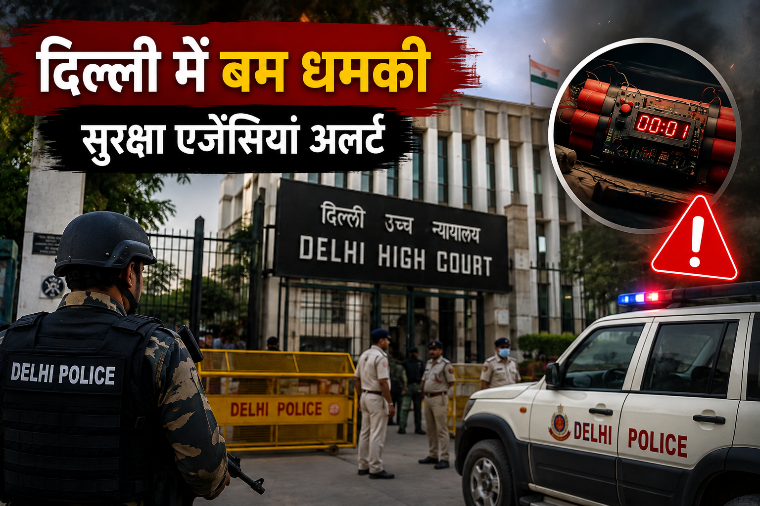 स्वतंत्रता दिवस से पहले दिल्ली में हड़कंप! हाई कोर्ट समेत 6 जगहों को बम से उड़ाने की धमकी, सुरक्षा एजेंसियां अलर्ट
