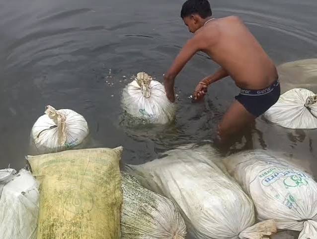 तालाब में आखिर क्या छिपाकर रखा था? आबकारी टीम ने मारा छापा तो 36 लीटर शराब के साथ मिला 1050 किलो लाहन, एक आरोपी भी गिरफ्तार