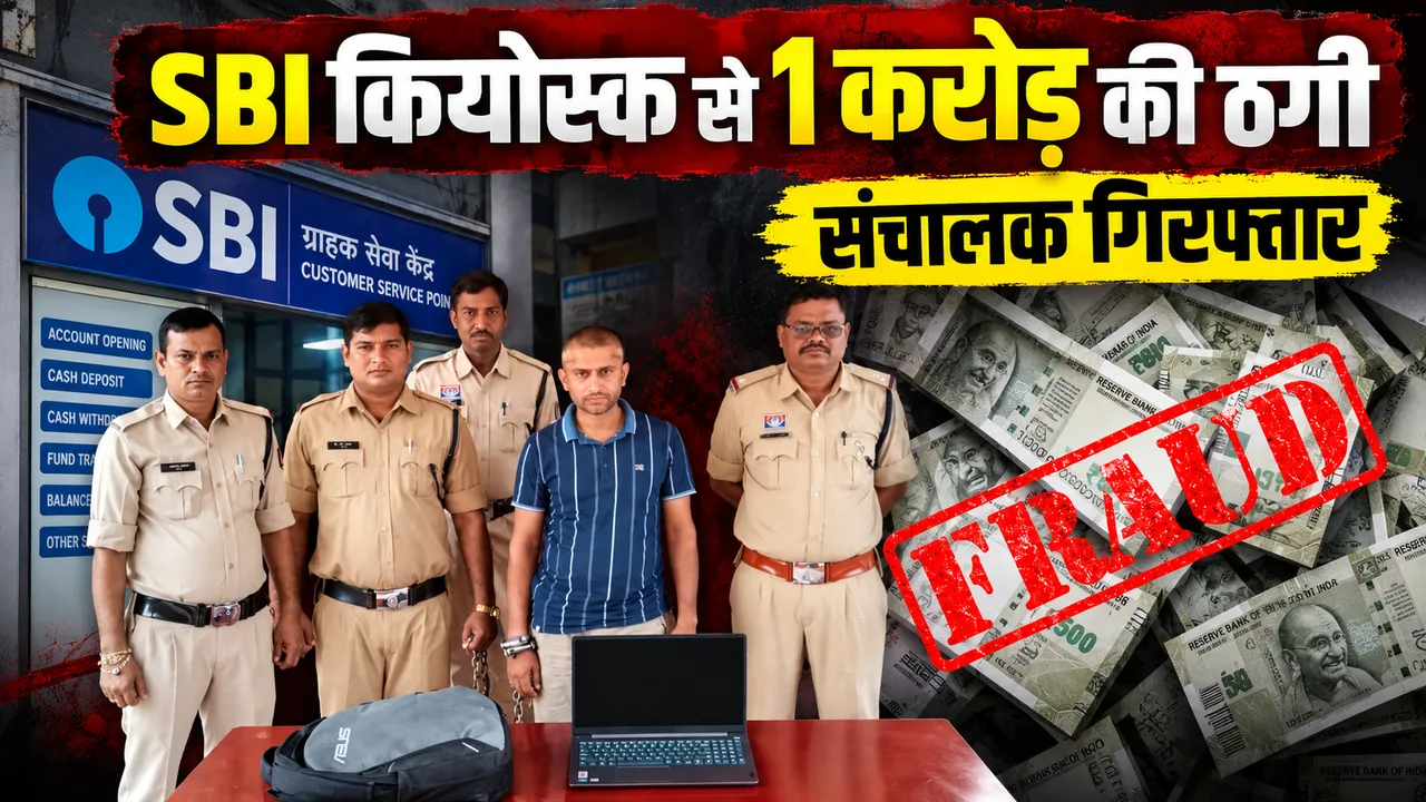 SBI कियोस्क में 1 करोड़ से ज्यादा का खेल! खाताधारकों के FD बॉन्ड से लेकर लैपटॉप तक जब्त, संचालक गिरफ्तार